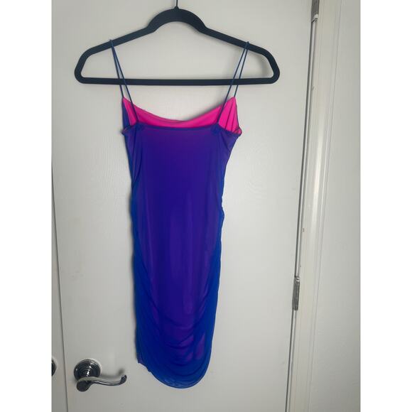 Superdown from Revolve Issa Mesh Mini Dress in Blue & Pink - Picture 4 of 8